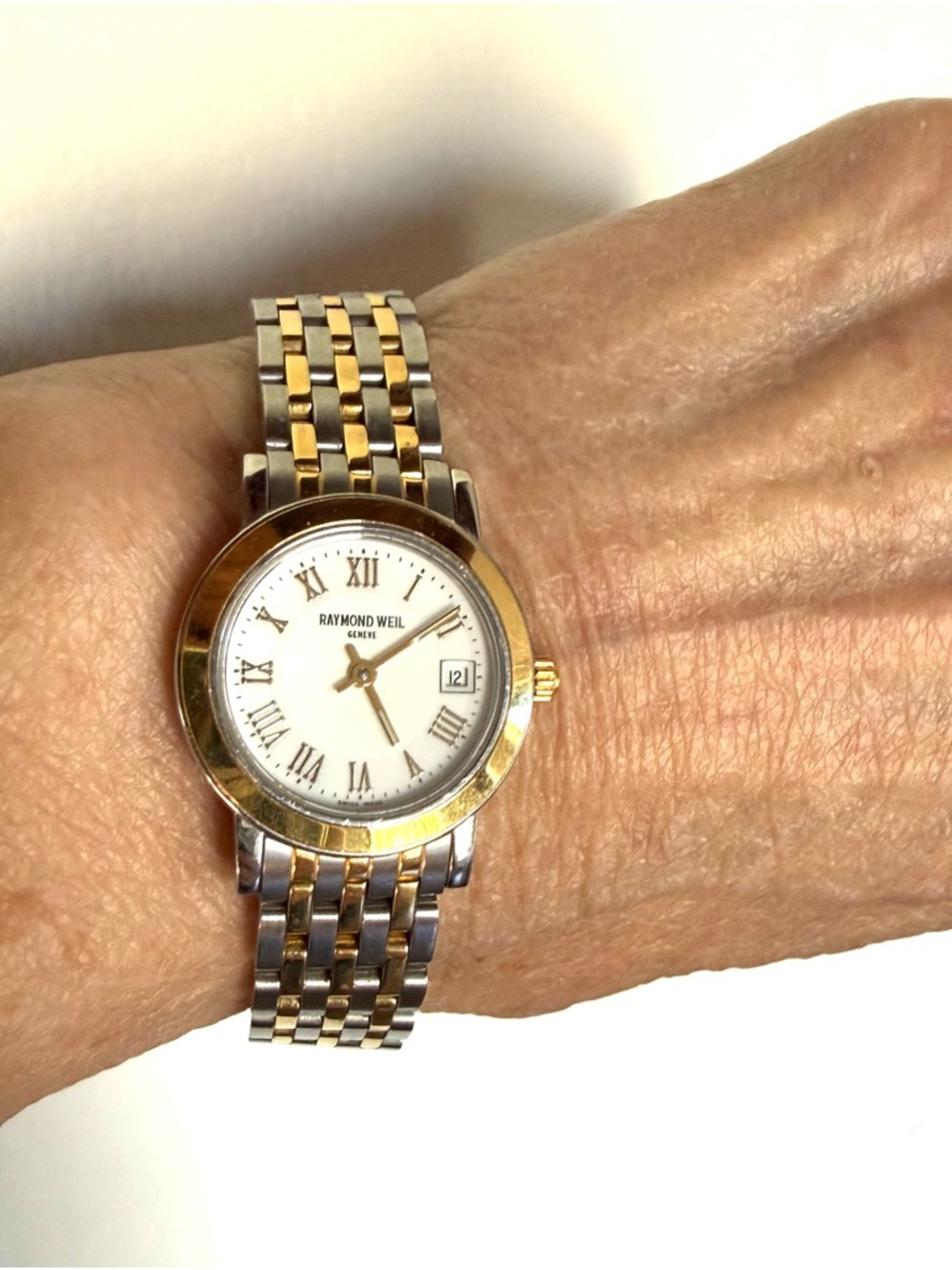Raymond Weil Women's White Dial Two-Tone Stainless Steel Watch 5393